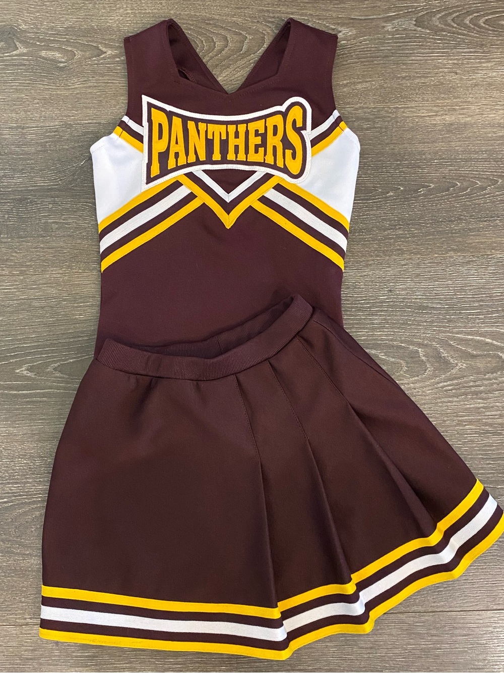 Panthers Maroon and Gold Girls Cheerleading Costume